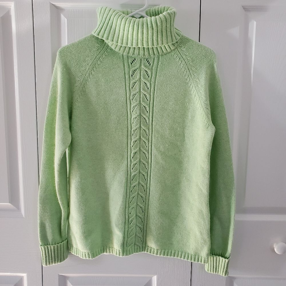 St John's Bay Cable Knit Turtleneck Sweater Women's Size Large